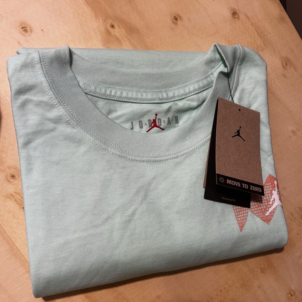 Jordan Michael Jordan Oversized Graphic Print Light Green Women's T-Shirt XL